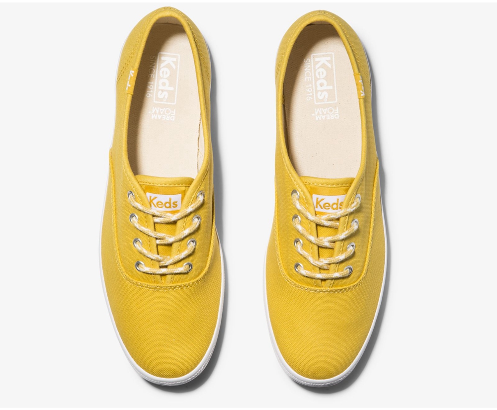 Keds Sneakers Yellow - Champion Solids - Womens PUMYQK-097